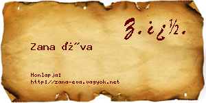 Zana Éva névjegykártya